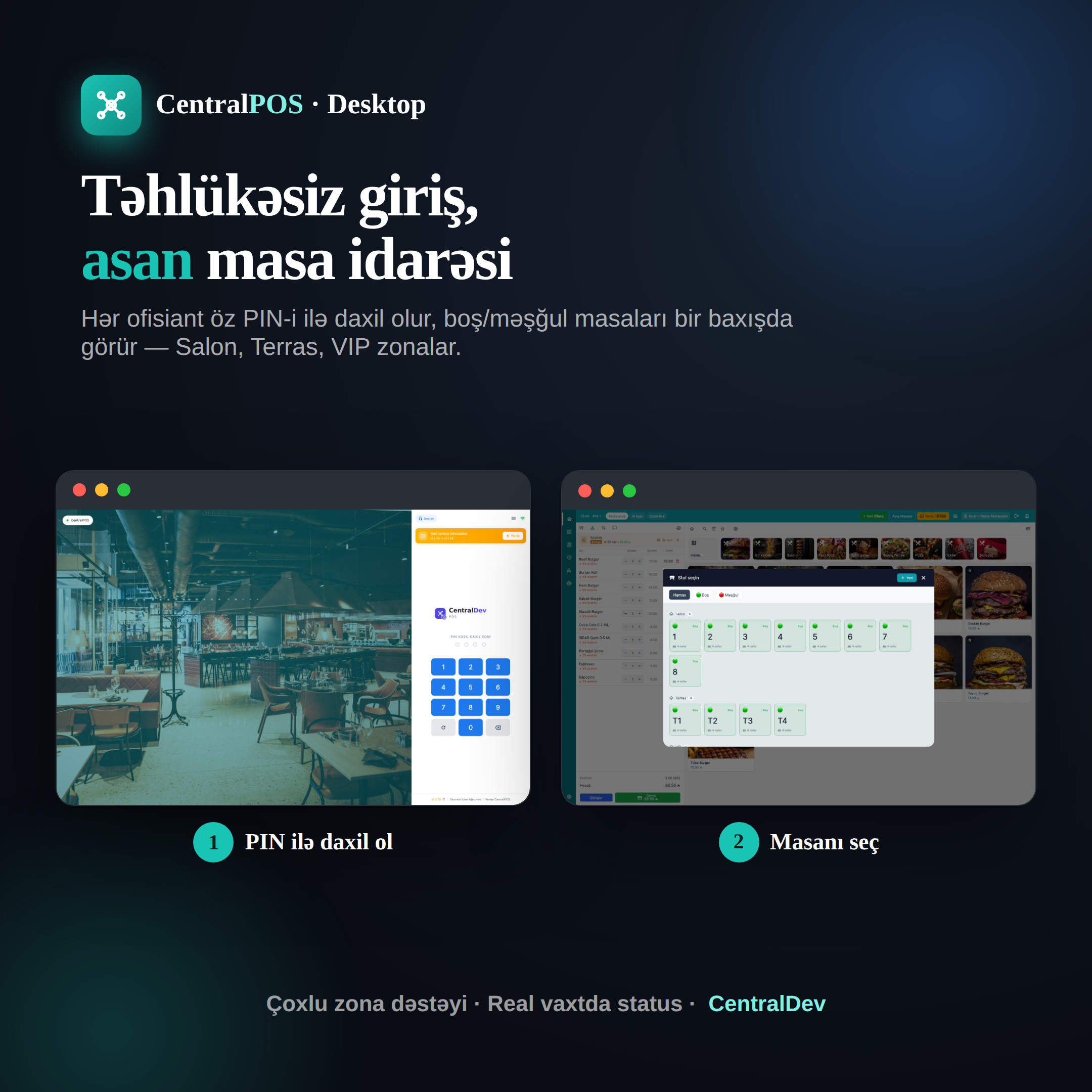 Desktop — Təhlükəsiz giriş və masa idarəsi