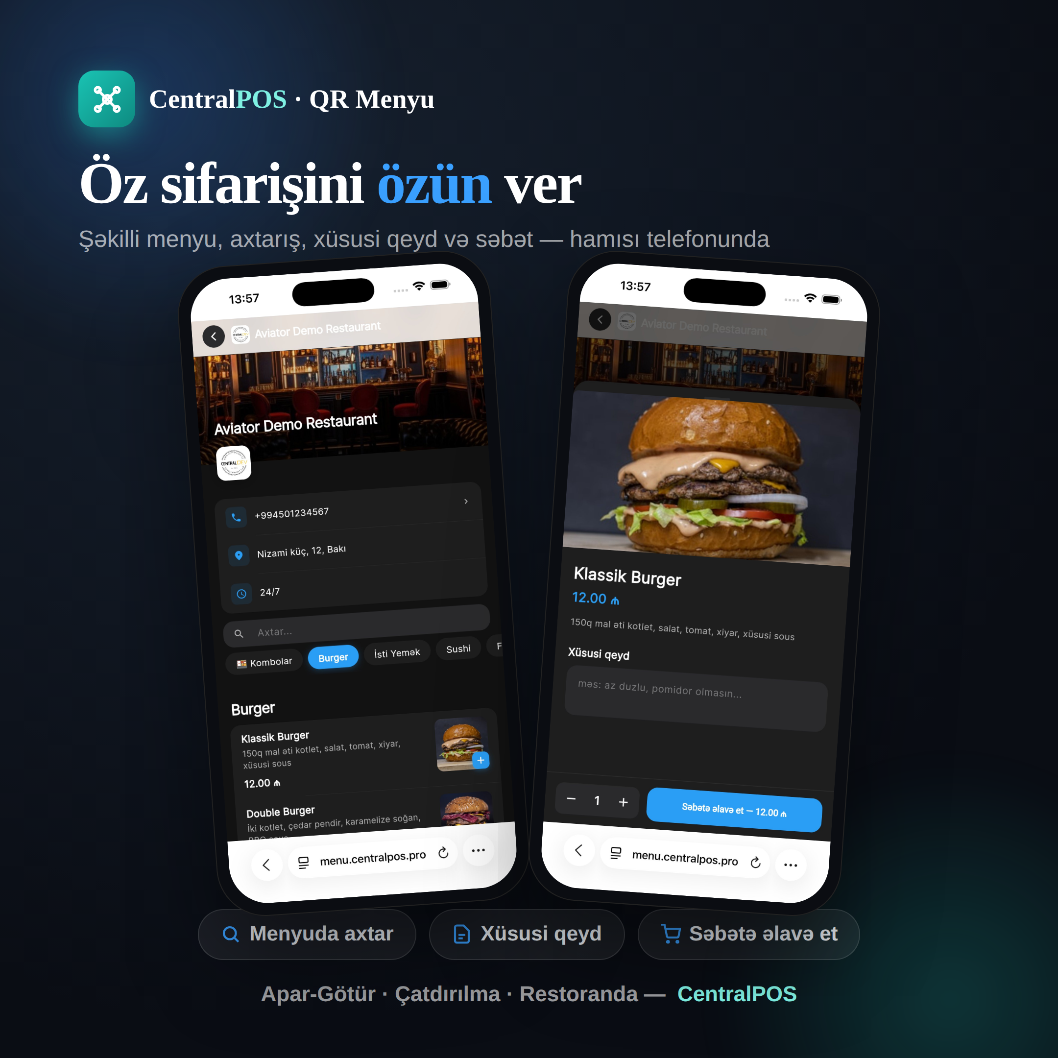 QR Menu — kateqoriya və məhsul siyahısı