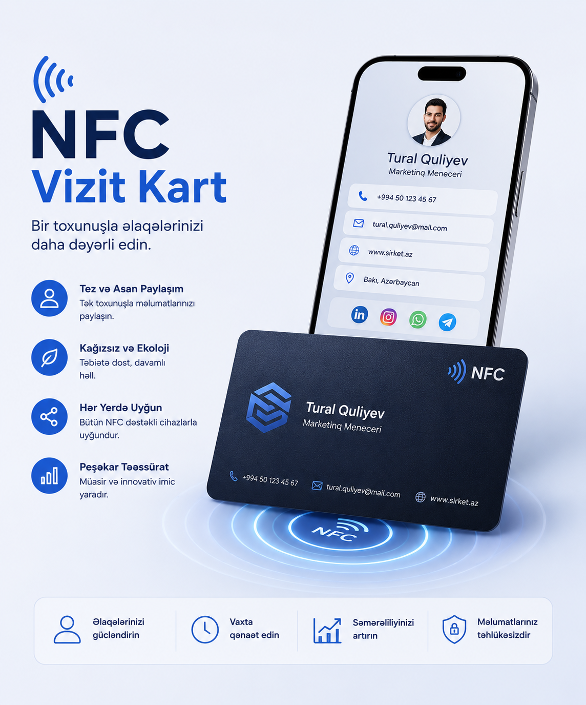 NFC Rəqəmsal Vizit Kart