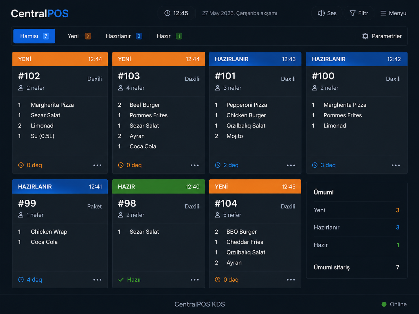 CentralPOS Kitchen Display System